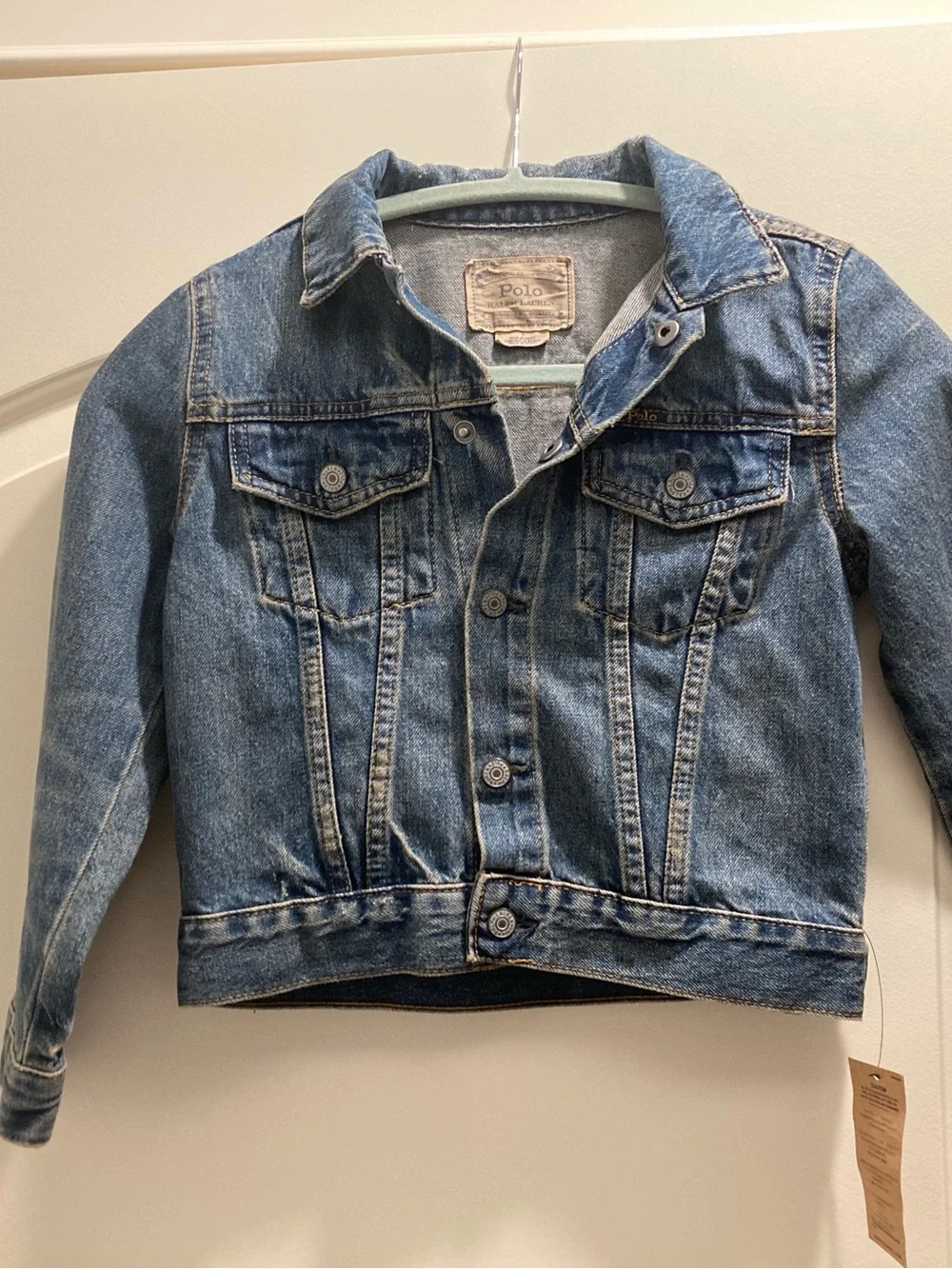 Polo by Ralph Lauren Kids Distressed Blue Denim Jacket NWT sz7 girls